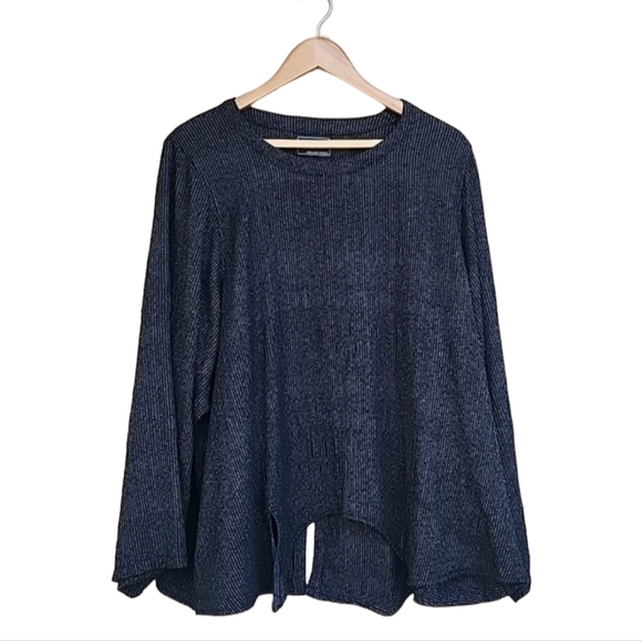 VINTAGE PRISA Boxy Tunic Top L XL 1X 2X Oversized Shirt Artsy Black Lagenlook - Picture 13 of 15